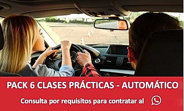 PACK 6 CLASES PRÁCTICAS AUTO AUTOMÁTICO