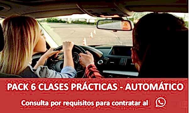 PACK 6 CLASES PRÁCTICAS AUTO AUTOMÁTICO
